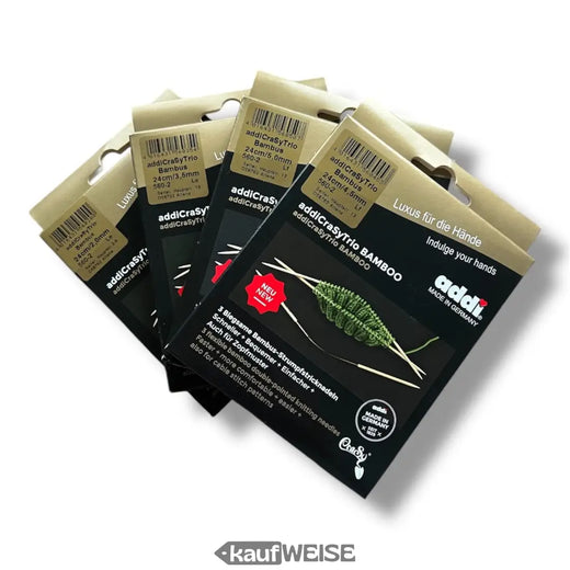 addiCraSyTrio Bamboo – Set di aghi flessibili in bambù (24 cm) | Set da 3 | Prodotto in Germania
