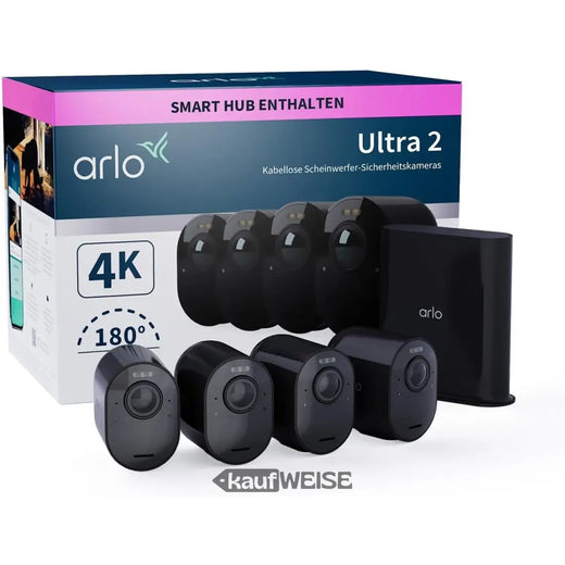 Sistema di sicurezza Arlo Ultra 2 4K con 4 telecamere (nero)