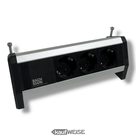 Presa da tavolo Bachmann DESK 2 (Schuko a 3 vie) | Profilo in alluminio | Materiale di montaggio incluso | Prodotto in Germania