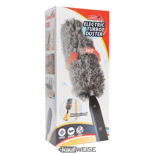 CleanRite Electric Turbo Spin Duster | Rotazione a 360° (400 giri/min) | Elettrostatico e senza fili | Testa staccabile