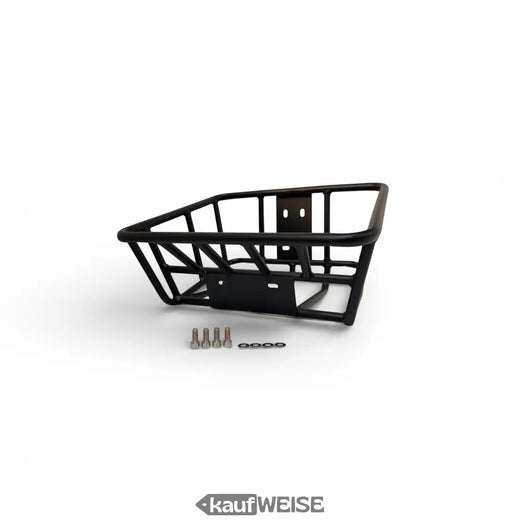 Cesto in metallo per e-scooter e biciclette (35x30x20 cm) | Nero opaco | Kit di montaggio incluso | Robusto cesto anteriore e posteriore