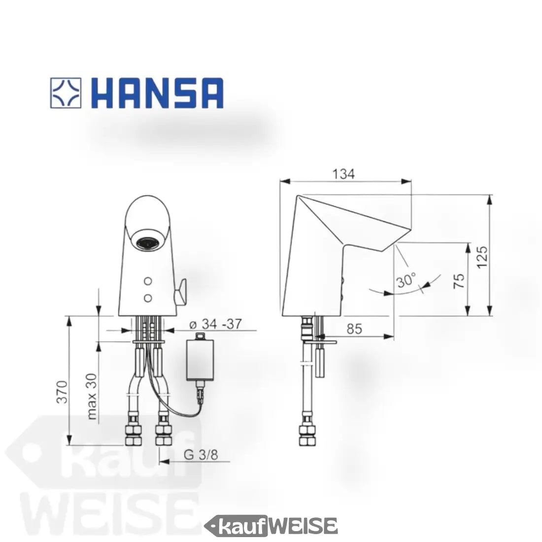Moderne Hansa Chrome Armatur mit Sensor und Dual-Spout-Option