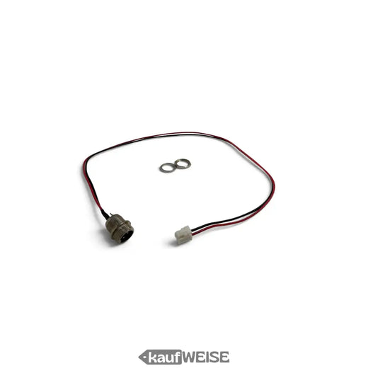 Presa di ricarica con cavo per hoverboard / monopattino elettrico | Cablaggio a 2 poli, presa rotonda a 3 pin | 44 cm | Incl. dado e anello