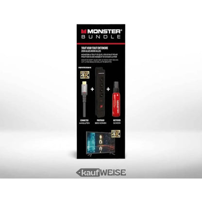 Monster HDMI-Bundle 4K mit Überspannungsschutz, Kabel und Bildschirmreiniger