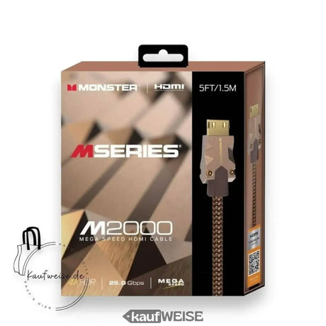 Cavo HDMI Monster M2000 Ultra HD (1,5 m) | 4K a 60 Hz HDR10+ | Alta velocità 25 Gbps | Connettore V-Grip™