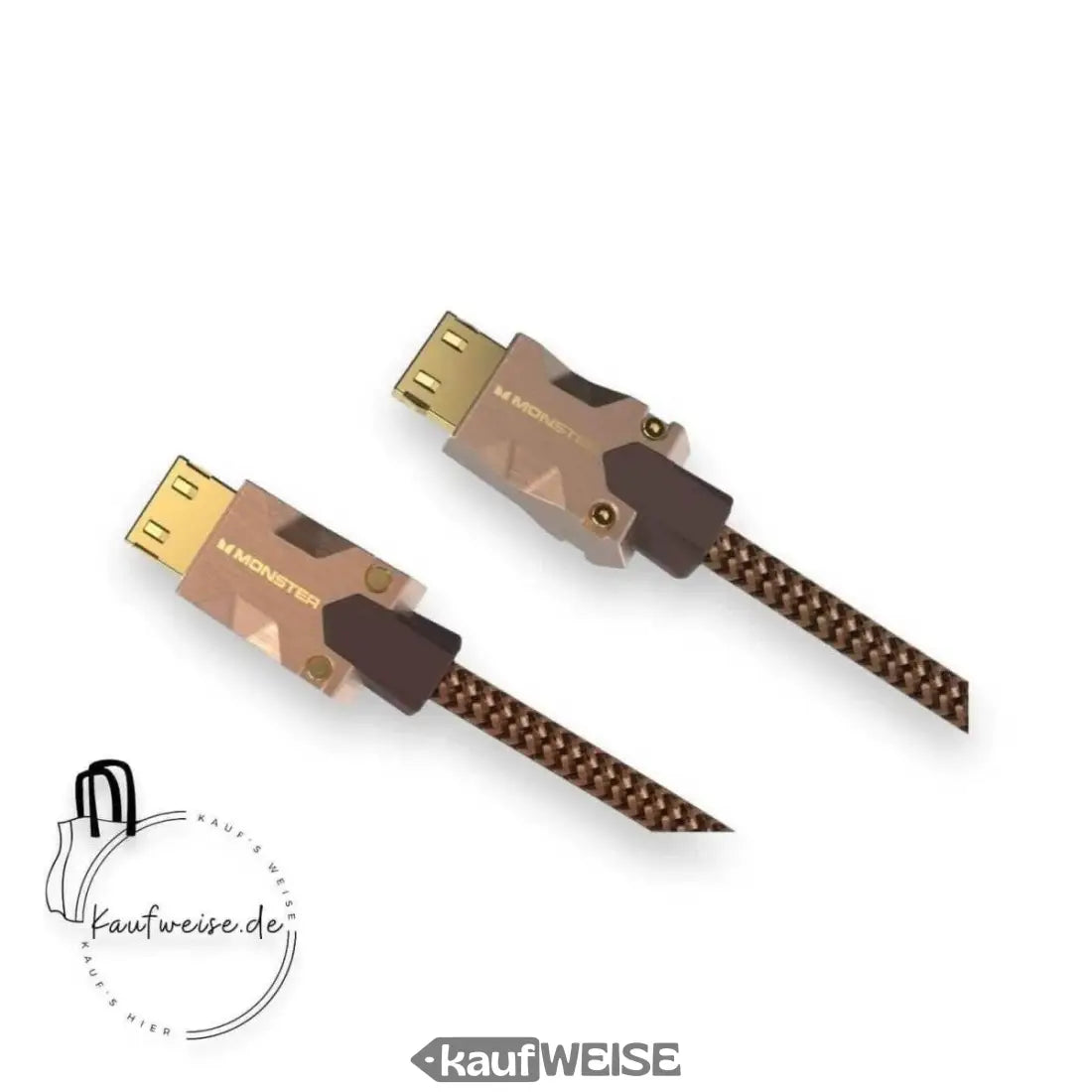 Zwei geflochtene USB-Kabel mit Monster M2000 HDMI-Kabel für optimale Bildqualität