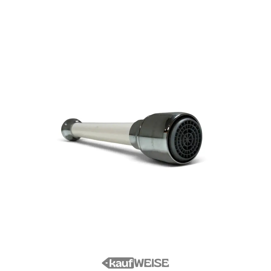 Neoperl cascade slc ac strahlregler mit weiß verchromtem finish und schwarzem mesh sprühkopf fürs küchenrohr m22x1