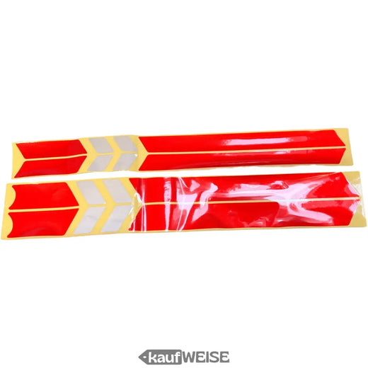 Set di adesivi riflettenti per Xiaomi M365/Pro (16 pezzi) | Rosso e argento | 2 misure (stretto e largo)