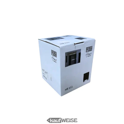 Weiße Box mit schwarzen und grauen Akzenten, RZB HB 111 LED Aufbaudownlight 7W