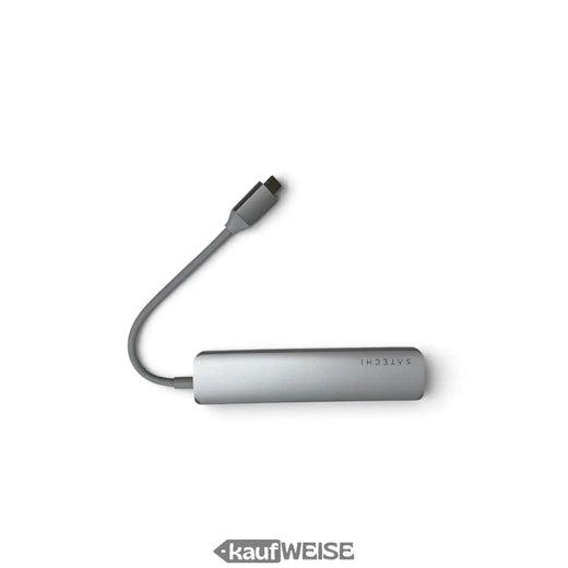 Adattatore multiporta USB-C sottile Satechi V2 | HDMI 4K 60 Hz e PD 60 W | Argento