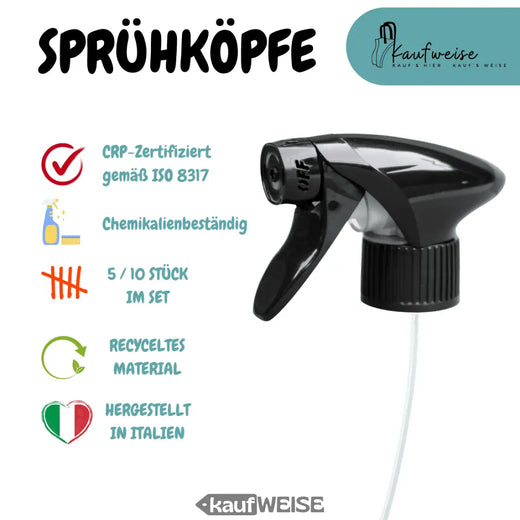 Set 5 spruzzatori con ugello per casa e giardino