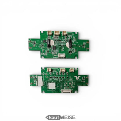 Zwei grüne Taotao Hoverboard-Steuerplatinen mit Logo und Komponenten, 36V Kit