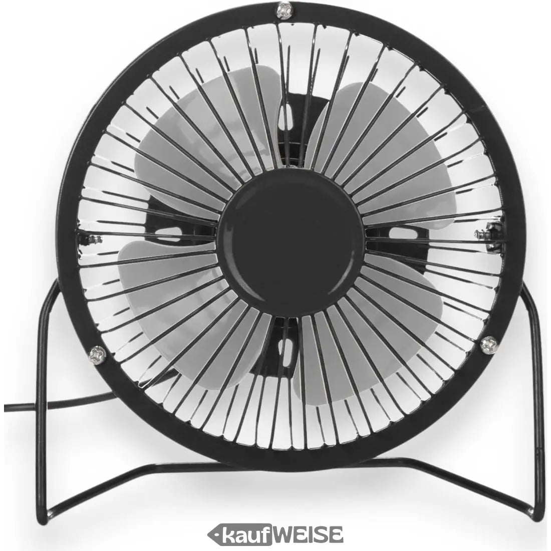 Schwarzer Metall-Tischventilator 15cm für Computer und Notebook, Mini USB Lüfter