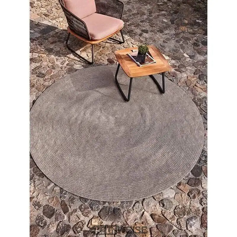Weishäupl Outdoor-Teppich mit stilvollem Design, runder, geflochtener Teppich für draußen